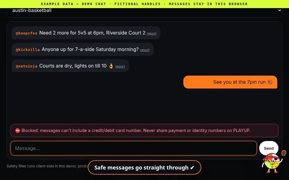 Screenshot: Message securely